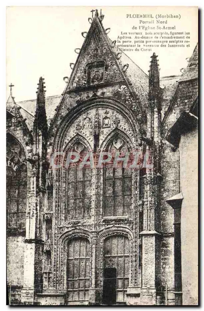 Ploërmel (Morbihan) — Nordportal der Kirche Saint-Armel — unbekannter Verlag - Vorderseite