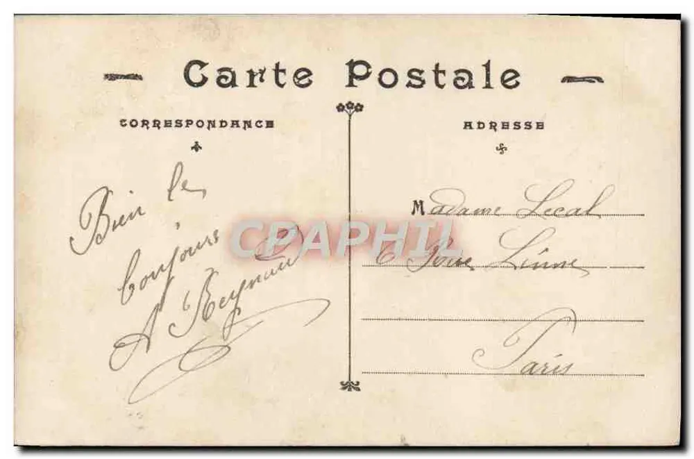 Frau mit Blumenstrauß — Valenciennes — unbekannter Verlag, Nr. 2072 - Rückseite
