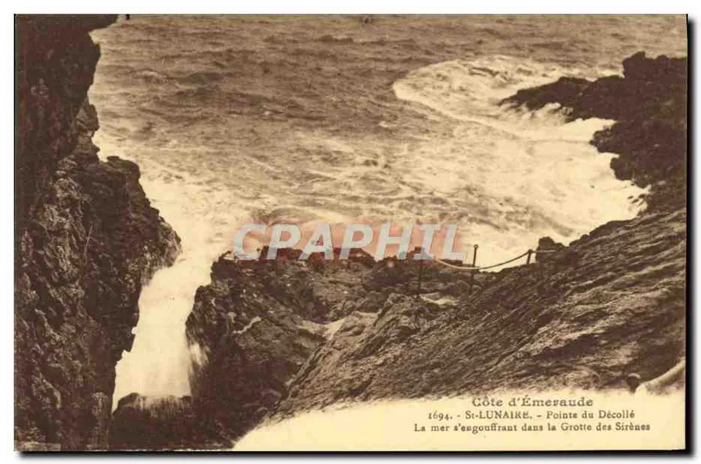 Côte d'Émeraude — Pointe du Décollé — Das Meer strömt in die Grotte der Sirenen — Laurent, Niel, Rennes - Vorderseite