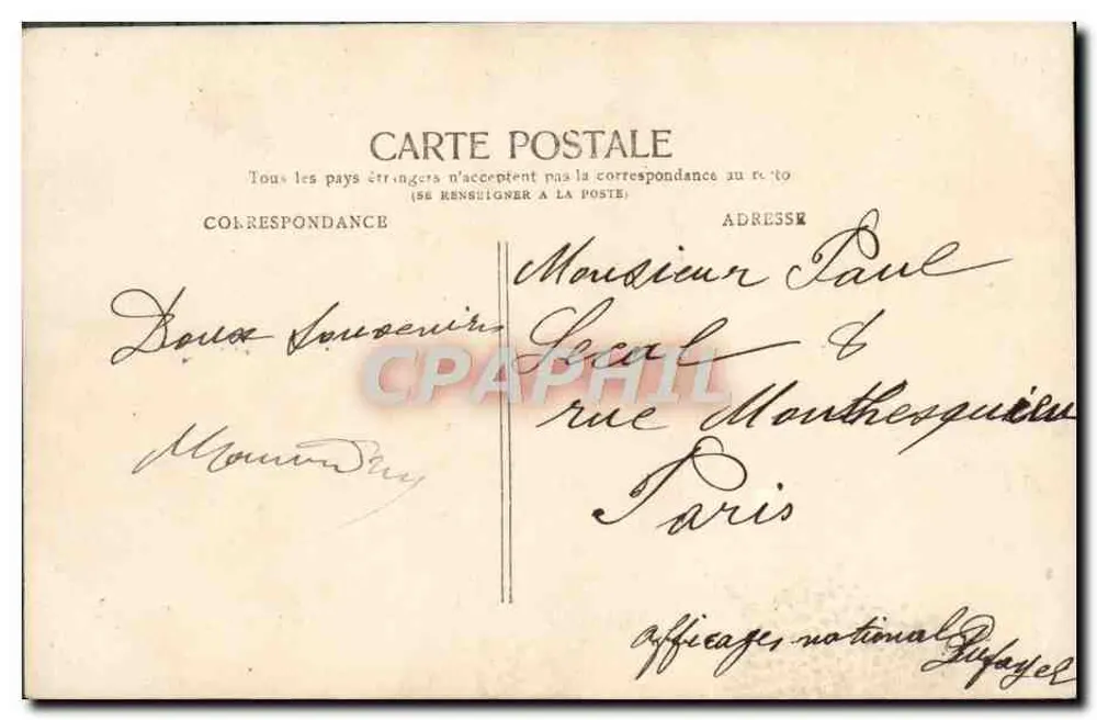 Menina com vestido azul e coroa de flores — 'Feliz Aniversário' — D.J.K. - Verso