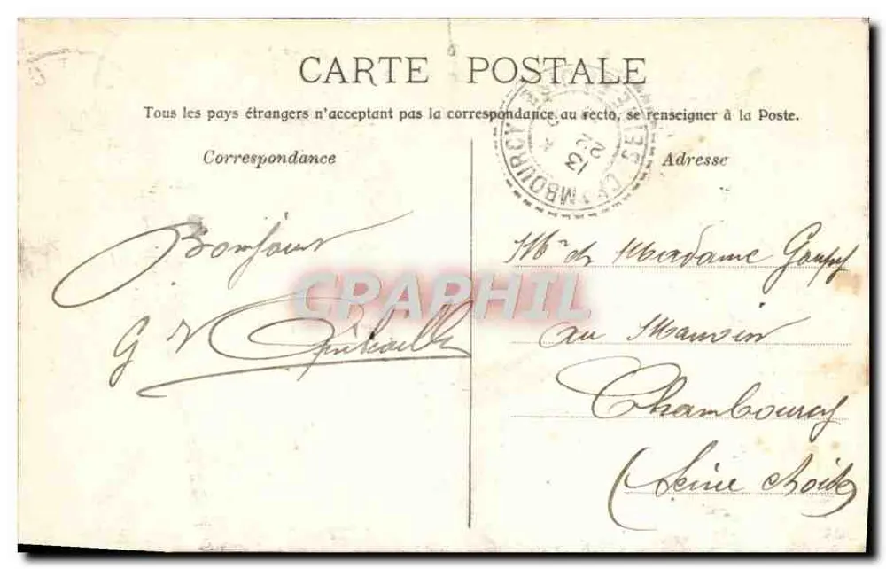 Saint-Cloud — Kiosque do Príncipe Imperial — L'Hirondelle - Paris - Verso