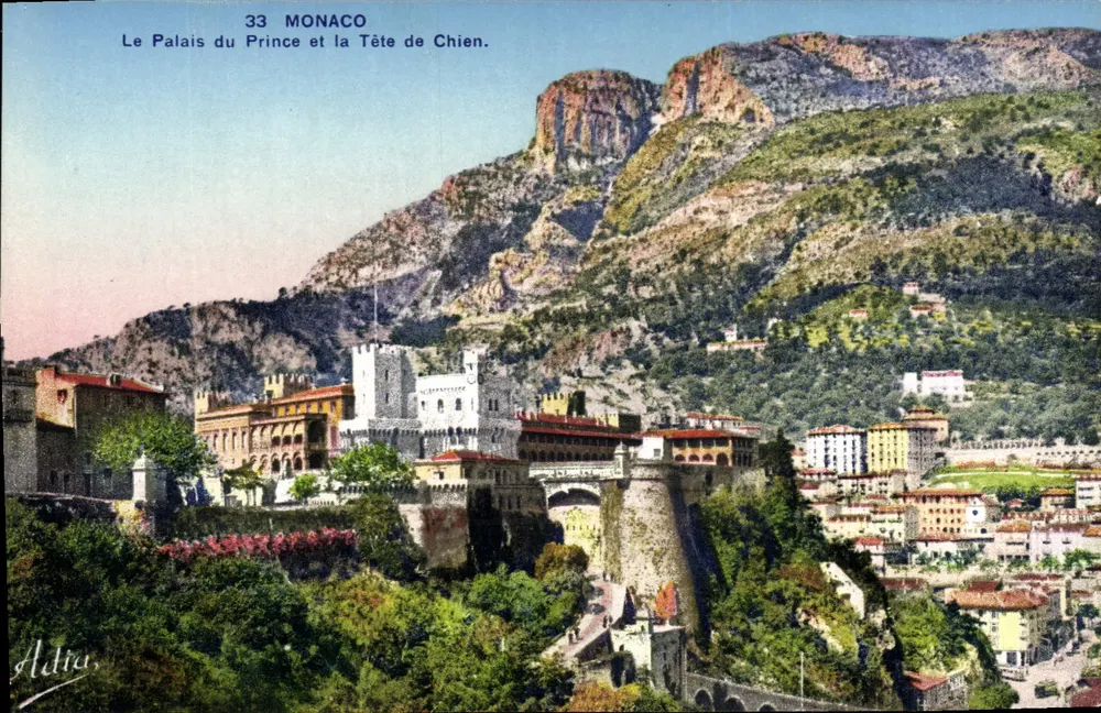 Monaco — Das Palais des Prinzen und der Kopf des Hundes — Adtra, Nr. 33 - Vorderseite