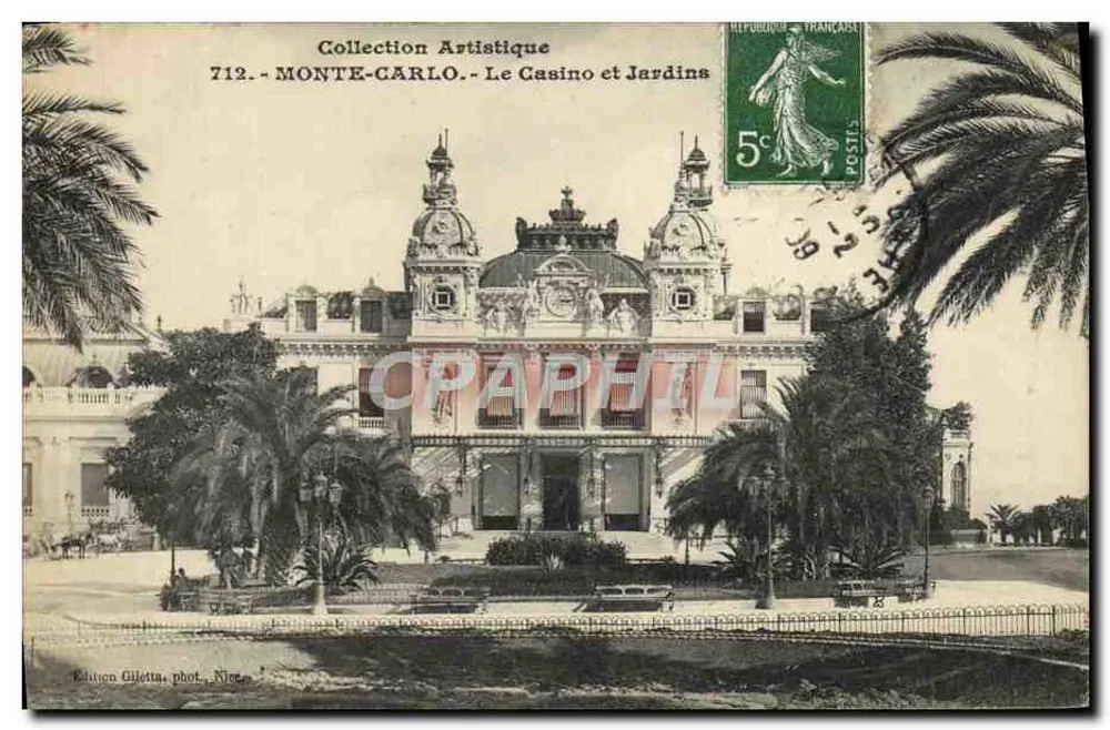 Monte-Carlo — Das Casino und die Gärten — Giletta-Ausgabe, Foto von Nice, Nr. 712 - Vorderseite