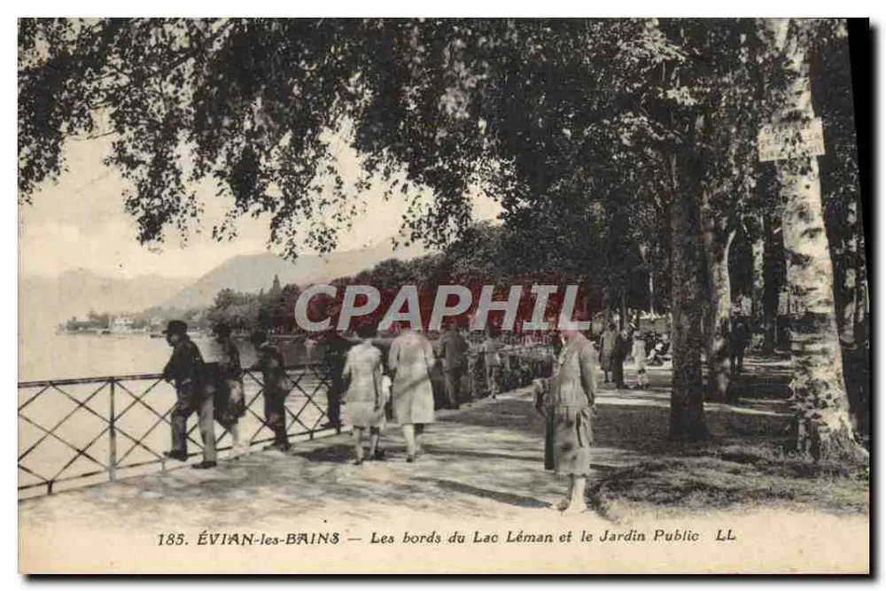 ÉVIAN-les-BAINS — Ufer des Sees Léman und der Öffentliche Garten — Nr. 185 - Vorderseite