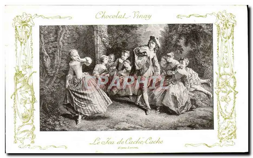 Das Spiel Verstecken — Nach Lavoine — Chocolat-Vinay, Serie VII, Nr. 3 - Vorderseite