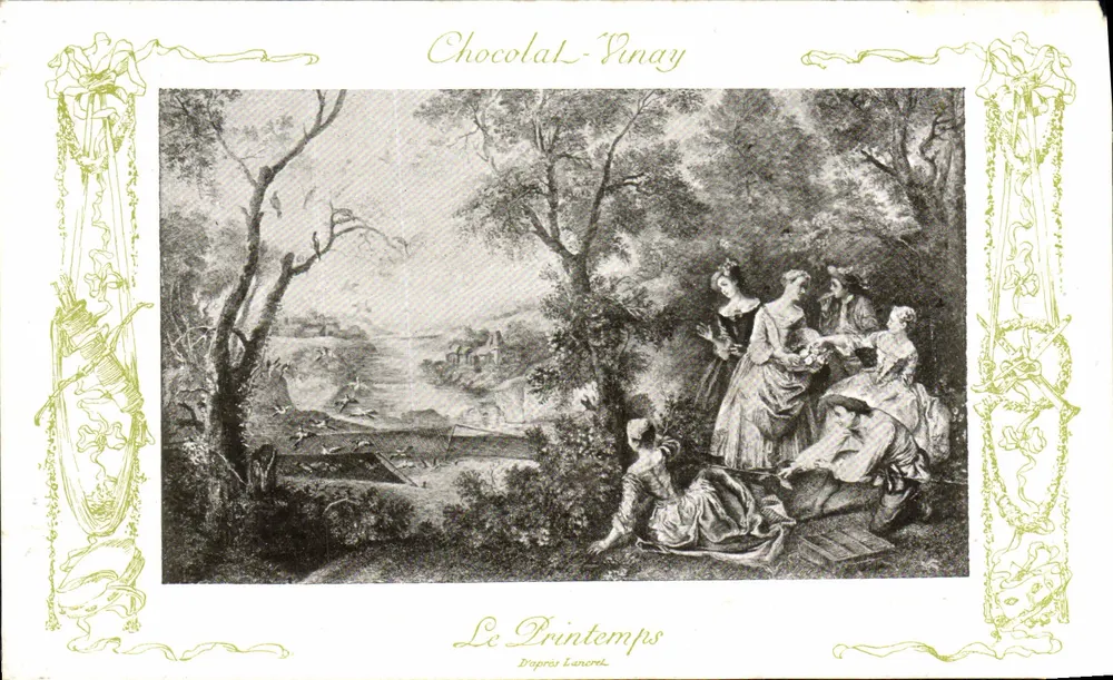 Frühling — Nach Lancret — Chocolat-Vinay, Serie VII, Nr. 6 - Vorderseite