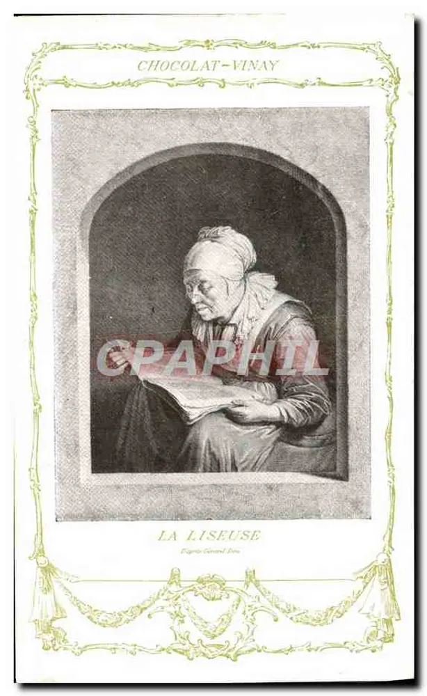 Die Leserin — Verleger Chocolat-Vinay, Serie VII, Nr. 11 - Vorderseite