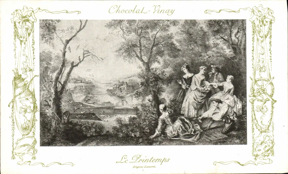 Der Frühling — Nach Lancret — Chocolat-Vinay, Serie VII, Nr. 6 - Vorderseite