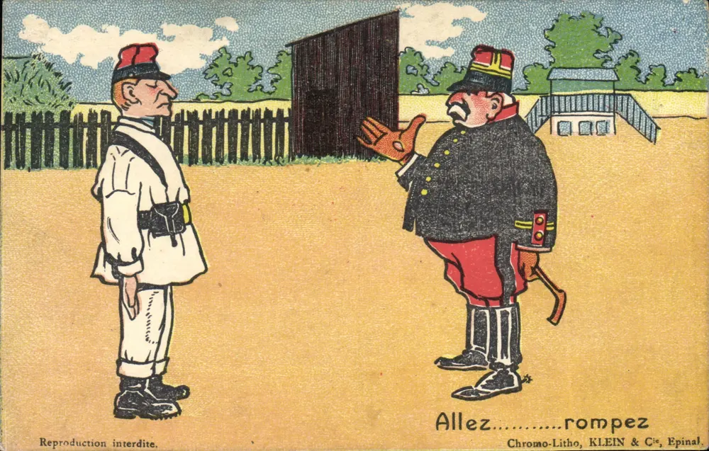 Soldat und Offizier — militärische Szene — Chromolithografie, KLEIN & Cie, Epinal - Vorderseite
