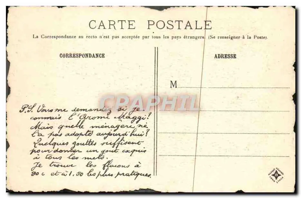 Ruinen der Abtei La Couronne, nahe Angoulême — Angoumois — Verleger: Ferlier & Marodot, Paris, n°20 - Rückseite