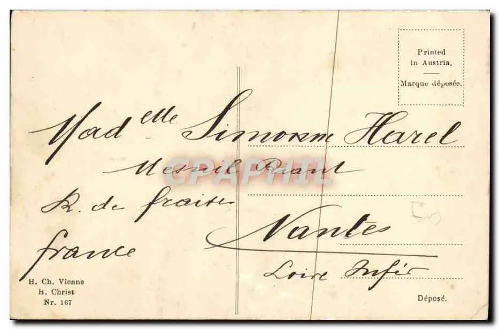 Ente-Jagd — komische Szene mit Wagen und Schwein — Verleger H. Ch. Christ, Nr. 167 - Rückseite