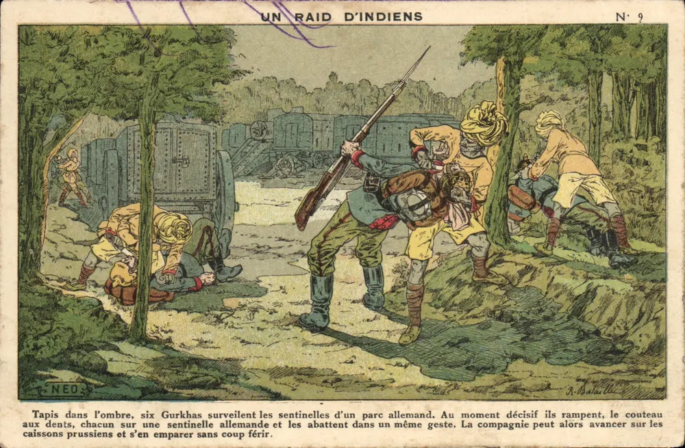 Um ataque de índios — cena de guerra com Gurkhas e soldados alemães — edição NEO, N° 9 - Frente