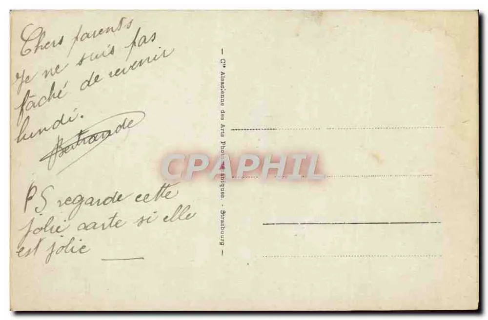 Warte auf die Welle — Serie 3014 — Cie Alsacienne des Arts Photographiques, Straßburg - Rückseite