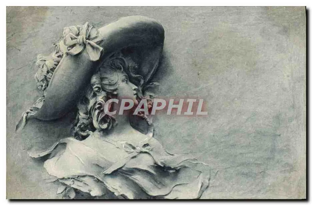 Jeune femme en chapeau à ruban — portrait — éditeur inconnu - Recto