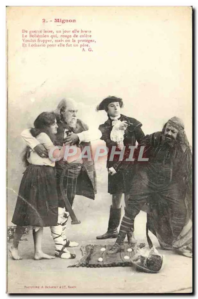 Cena de teatro — Mignon — Fototipo A. Bergeret & Cie, Nandy - Frente