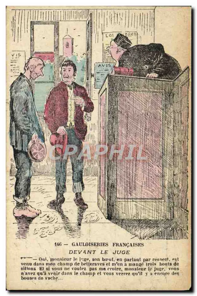 Französische Gauloiserie — Vor dem Richter — Französische Ausgabe - Vorderseite