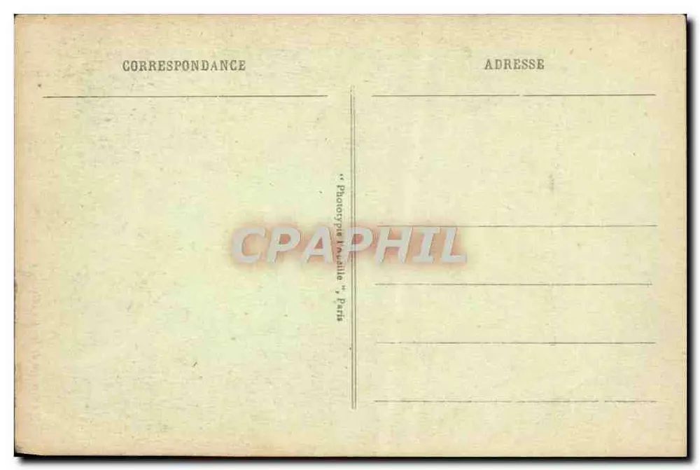 Apokalypse-Szene mit Skeletten und Dämonen — Komposition von M. Léopold Cenni — Verlag « Phototype Vaucelle » Paris - Rückseite