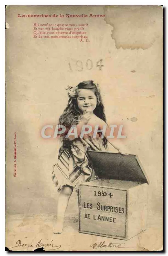 앤티크 엽서 환상 어린이 1904년 - 앞면