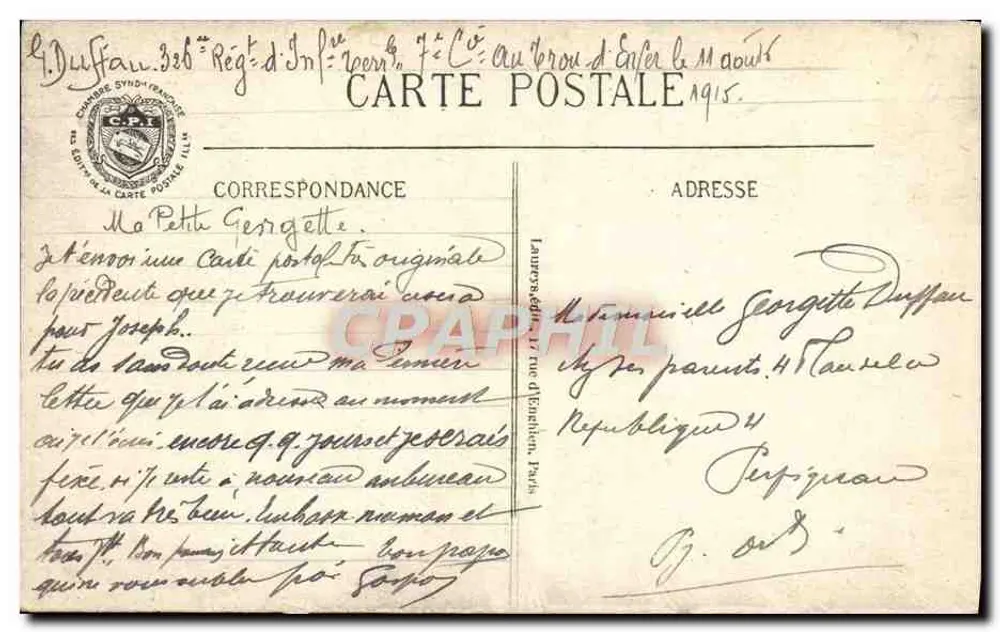 Mulheres esperando o carteiro — Paris — Vise & Paris, N° 860, Reprodução Hylandite - Verso