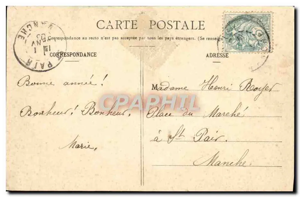 Ich denke an Dich — Phototypie A. Berberet & Cie, Nancy - Rückseite