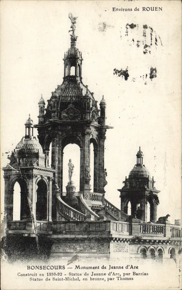 Bonsecours — Monumento de Joana d'Arc — Editor E. Le Deley, Paris - Frente