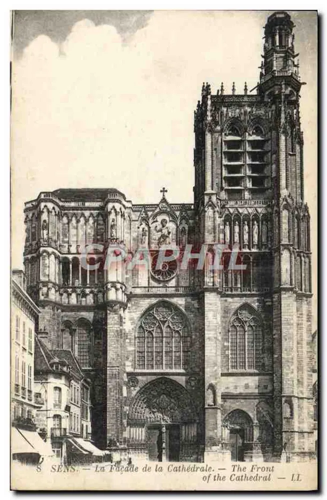 Sens — A Fachada da Catedral — The Front of the Cathedral — LL - Frente