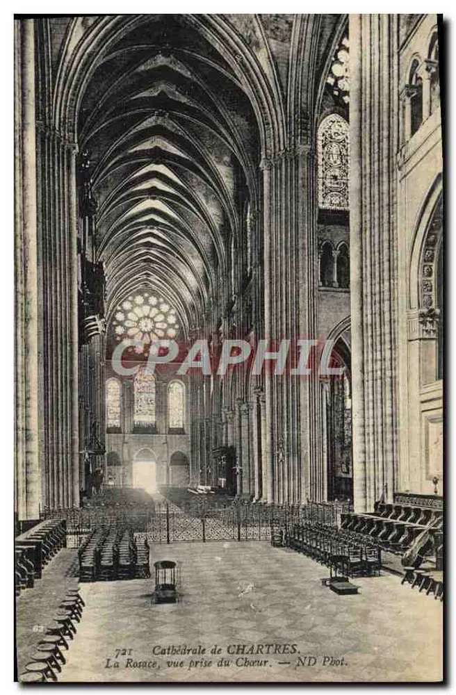 Kathedrale von CHARTRES — Die Rosefensteransicht vom Chor — ND Fotografie - Vorderseite