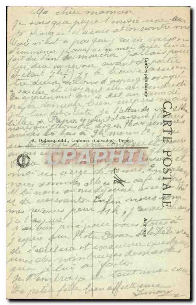 Aux pieds de N.-D. de la Delivrande — éditeur A. Dubosq, n° 14 - Verso