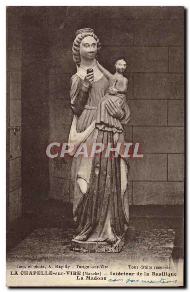 Die Madonna — Innenansicht der Basilika — LA CHAPELLE-sur-VIRE (Manche) - Vorderseite