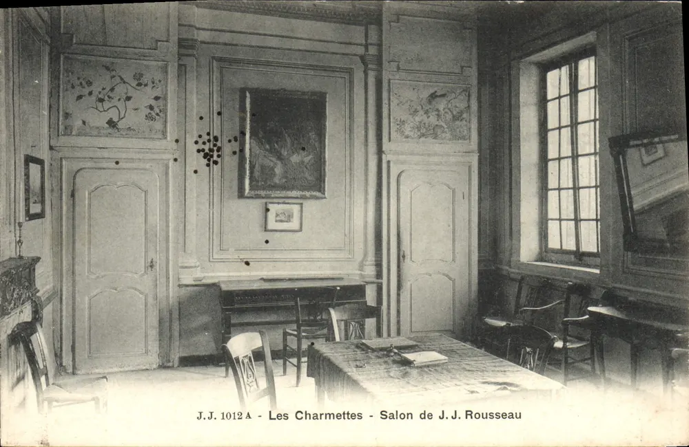 Les Charmettes - Sala de J.J. Rousseau — J.J. 1012A — Editor Julien Fères, Genebra - Frente