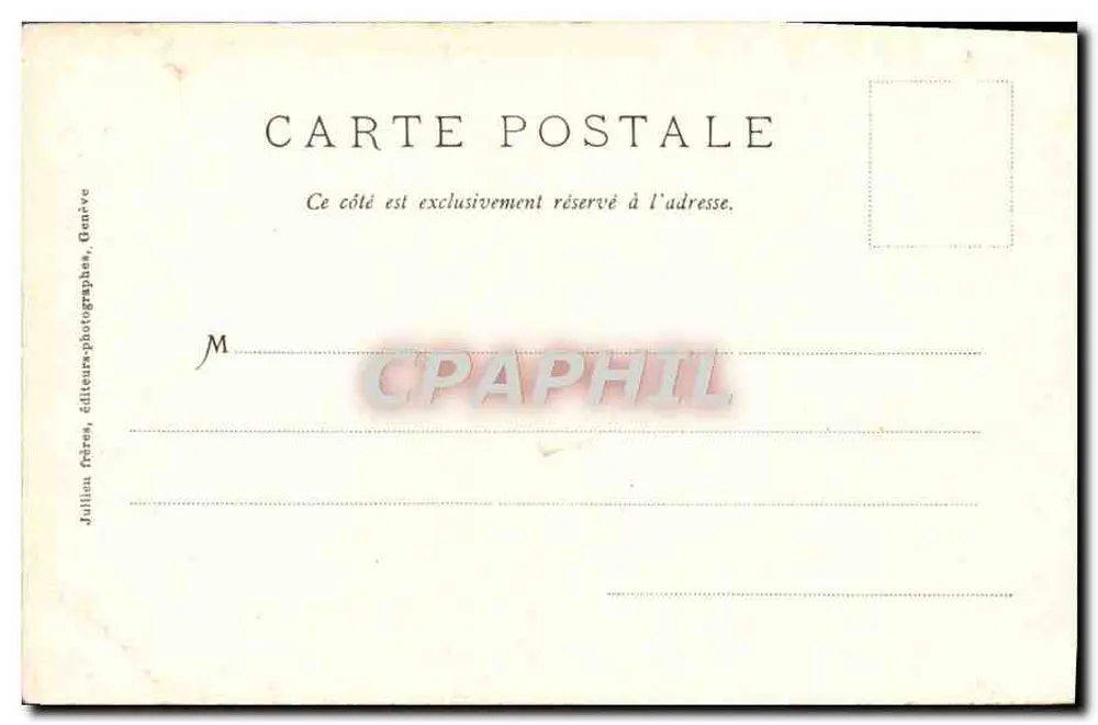 Les Charmettes - Sala de J.J. Rousseau — J.J. 1012A — Editor Julien Fères, Genebra - Verso