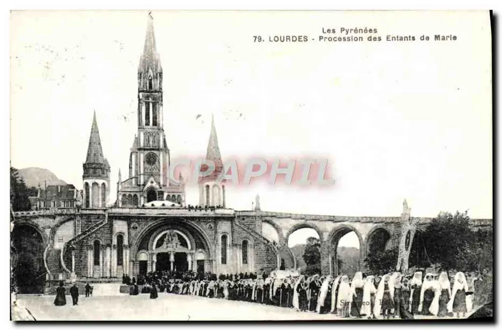 Lourdes - Processão dos Filhos de Maria — editor: Sirey & Cie, n° 79 - Frente