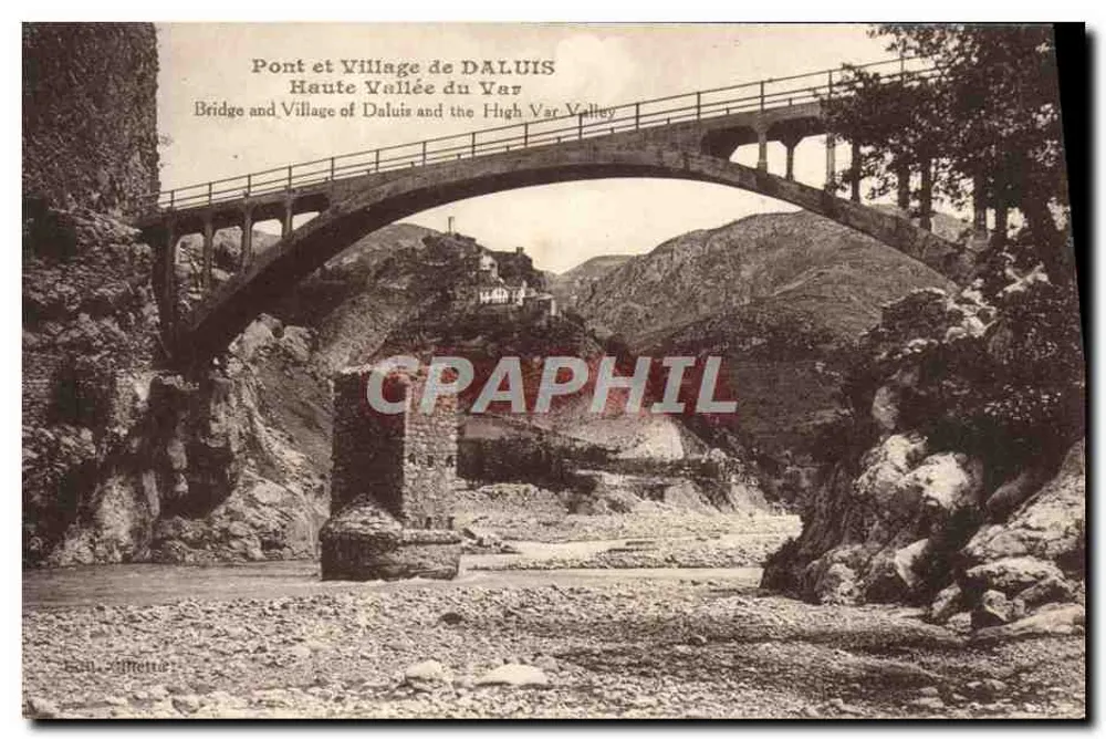 Brücke und Dorf DALUIS — Oberes Tal des Var — J. Gilletta, Nice - Vorderseite