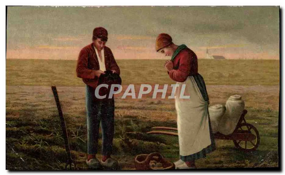 Scène de ferme — Paysage rural avec fermiers — éditeur non identifié - Awers