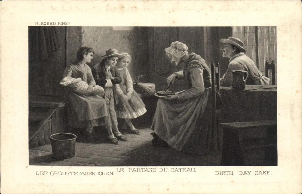 Der Kuchen teilen — Festszene — N. Rosen, Pinyt - Vorderseite