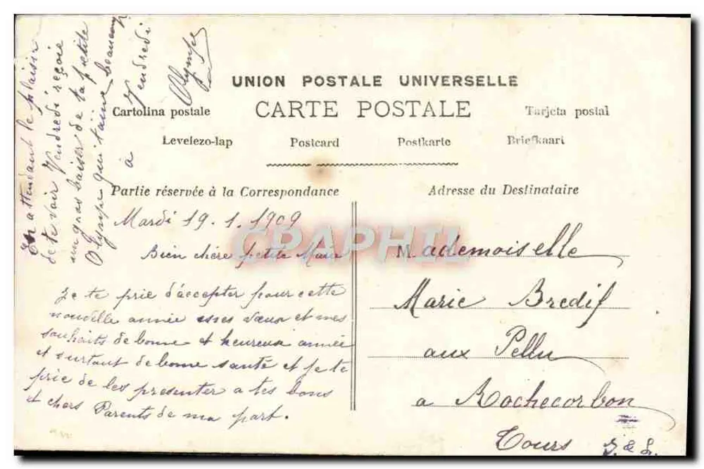 Frau inmitten von Gedanken — farbig gestaltete Karte — Verlag L. Nourbakhsh, Nr. 78 - Rückseite