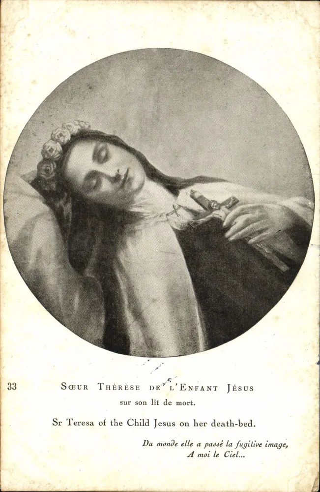 Schwester Thérèse des Kindes Jesu — auf ihrem Sterbebett — anonymer Verleger, Nr. 33 - Vorderseite