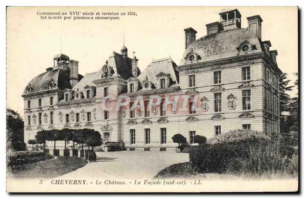Cheverny - O Castelo - A Fachada (sul-leste) - L.L. - Frente