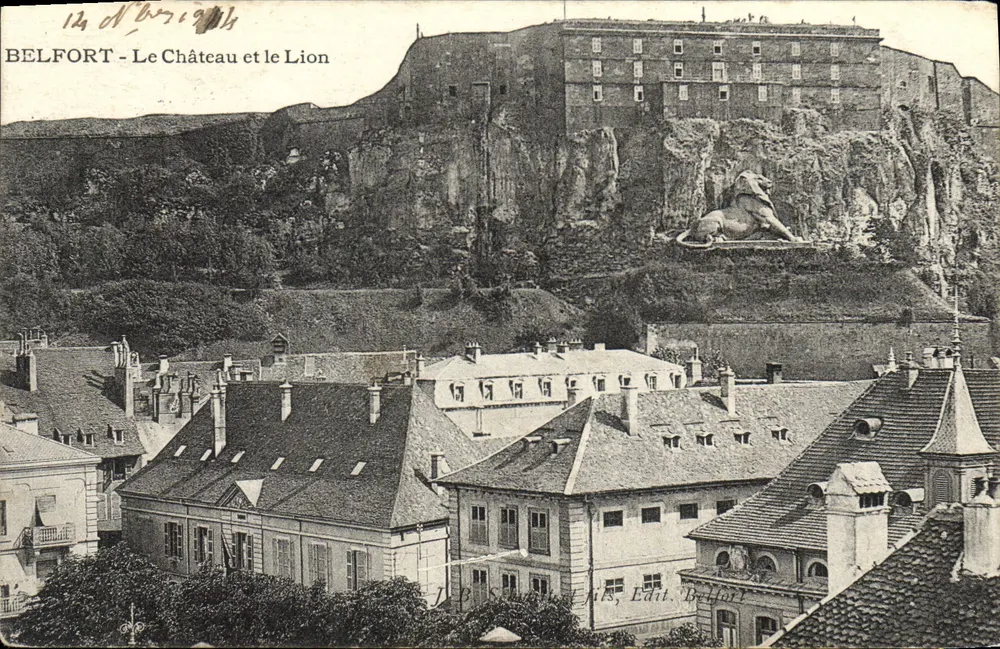 Belfort - Schloss und Löwe — J.B. Schmitt & Söhne, Edit. Belfort - Vorderseite