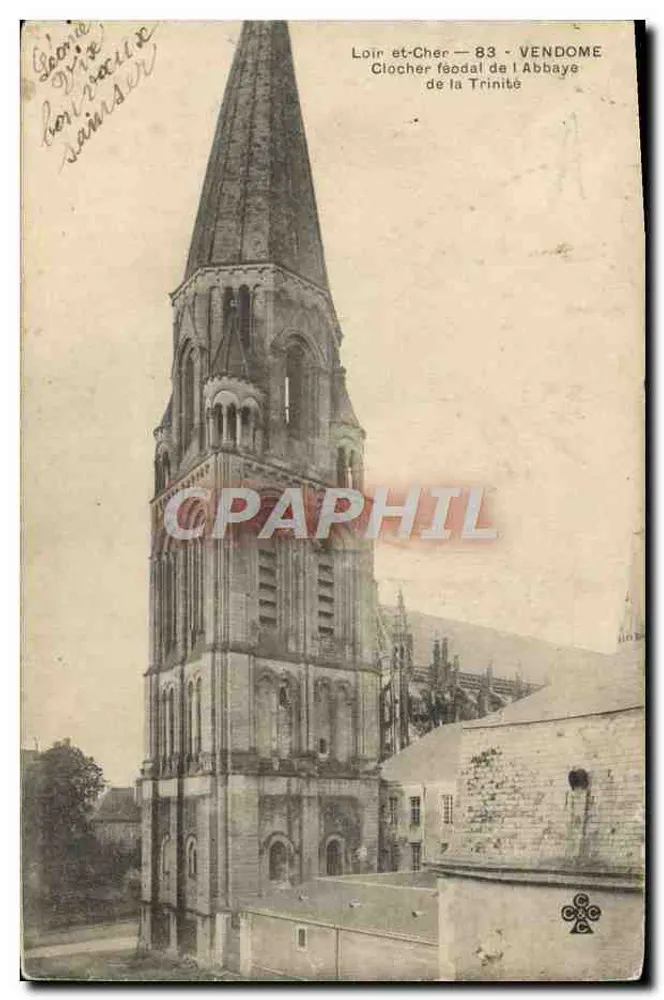 Vendôme — Clocher féodal de l'Abbaye de la Trinité — éditeur Bonnassier - Recto