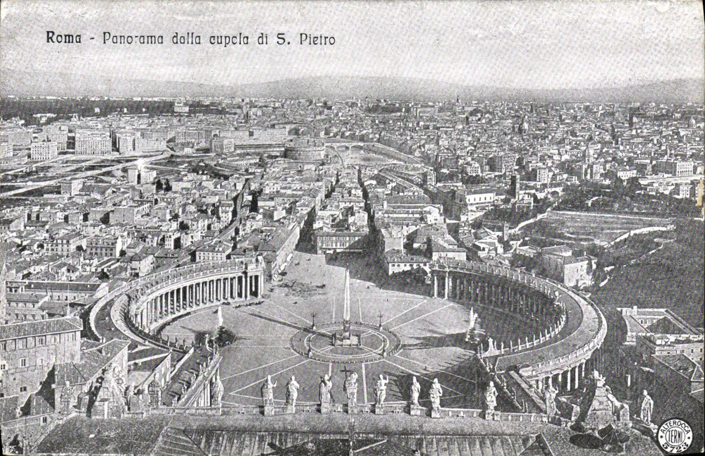 Roma - Panorama dalla cupola di S. Pietro — Alleroca, n° 3723 - Frente