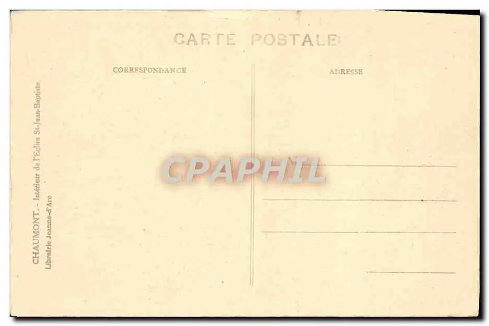 Innenansicht der Kirche Saint-Jean-Baptiste in Chaumont — Buchhandlung Jeanne-d'Arc - Rückseite