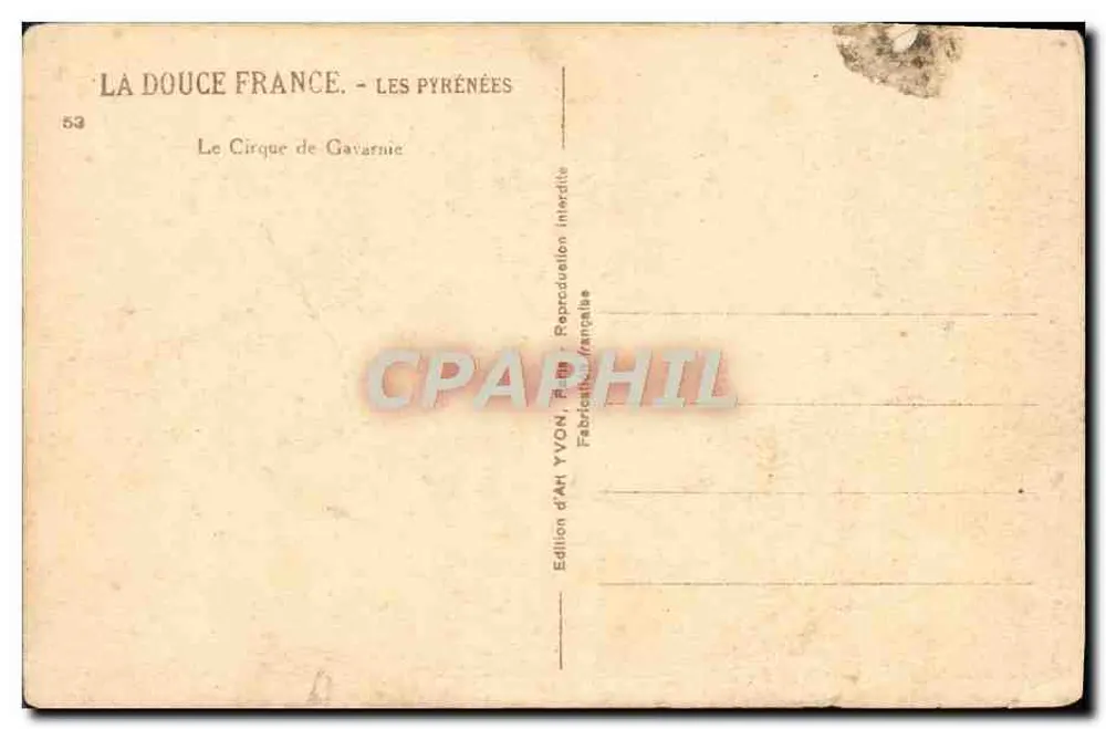 Le Cirque de Gavarnie — Panoramablick — Édition d'Art YVON, Paris - Rückseite