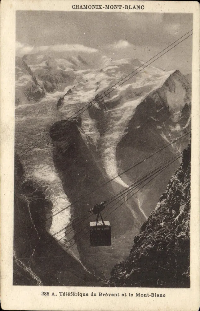 Chamonix-Mont-Blanc — Seilbahn Brévent und Mont-Blanc — unbekannter Verlag, Seriennummer 285 A - Vorderseite