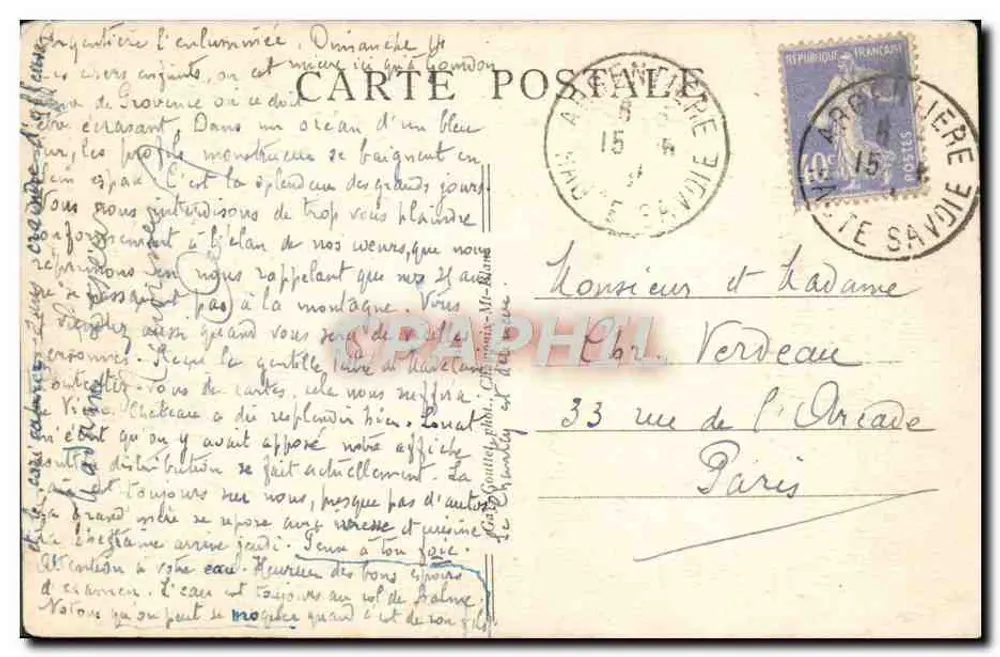 Chamonix-Mont-Blanc — Seilbahn Brévent und Mont-Blanc — unbekannter Verlag, Seriennummer 285 A - Rückseite