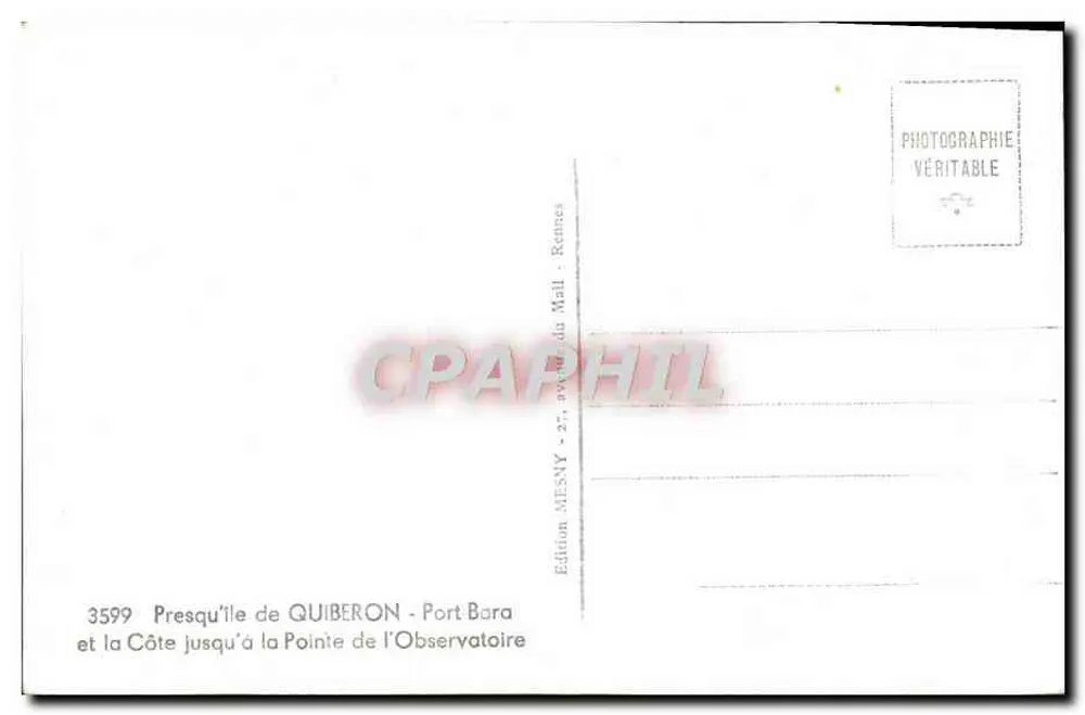 Presqu'île de Quiberon - Port Bora und die Küste bis zur Spitze des Observatoriums — Edition MESNY - 3599 - Rückseite
