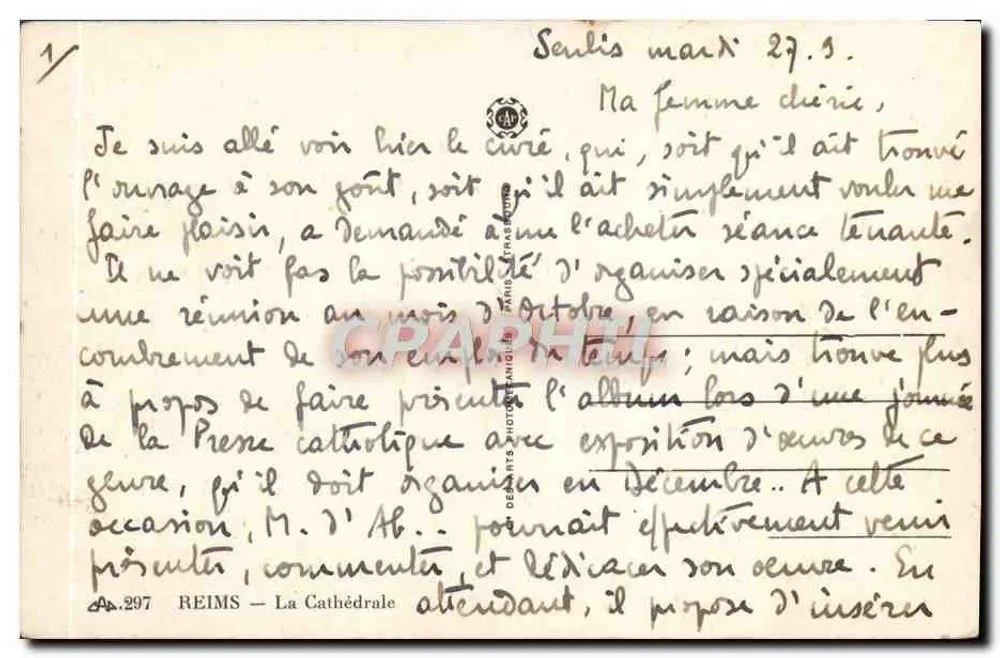 Reims — A Catedral — REIMS PHOTOGRAPHIQUE n°297 - Verso