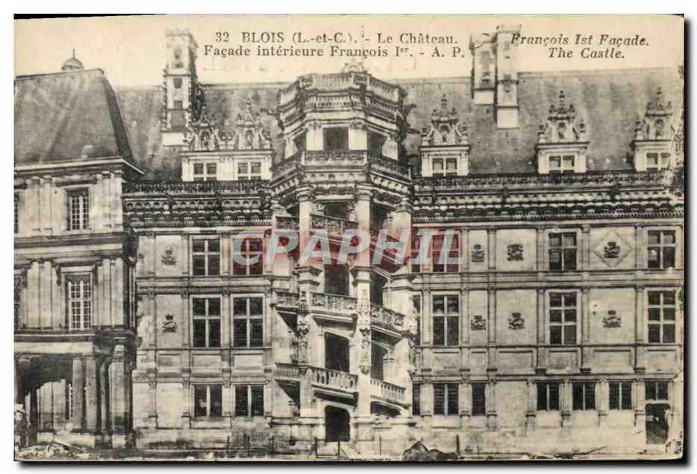 Blois (Loir-et-Cher) — Das Schloss, Innenfassade im Stil von François I — A.P. - Vorderseite