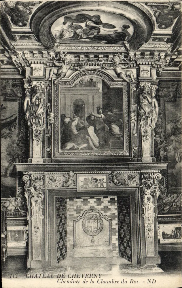 Château de Cheverny — Kamin der Königlichen Kammer — ND - Vorderseite
