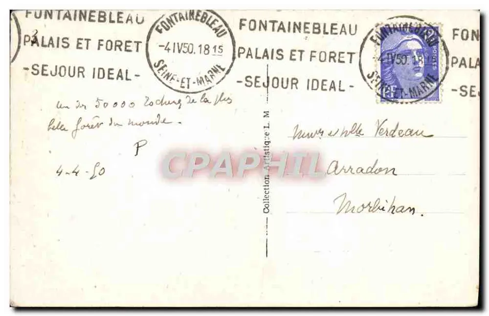 Woud van Fontainebleau — Het Champignon d'Apurement — Uitgever: Palais et Forêt - Achterkant